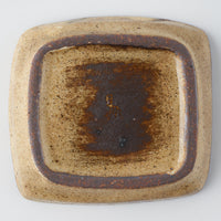 作家 マノメタカヒロ 鳥文象嵌小皿(角)  黄 作家 マノメタカヒロ 陶磁器作家もの