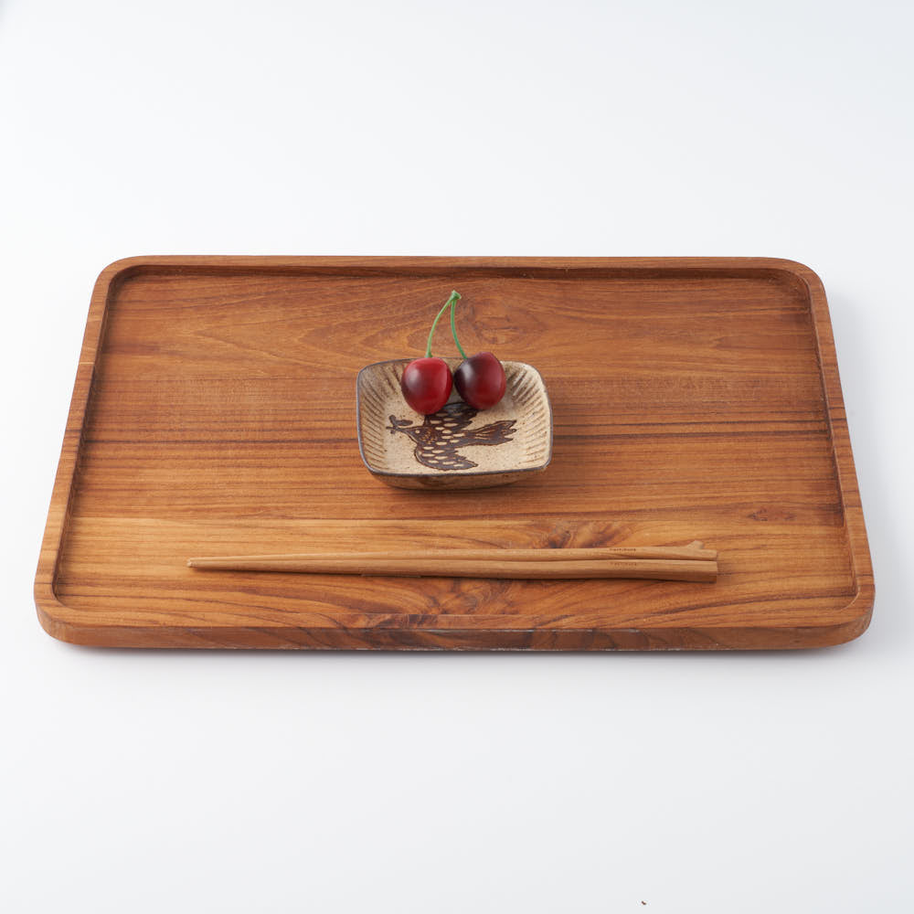 作家 マノメタカヒロ 鳥文象嵌小皿(角)  黄 作家 マノメタカヒロ 陶磁器作家もの