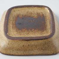 作家 マノメタカヒロ 鳥文象嵌小皿(角)  黄 作家 マノメタカヒロ 陶磁器作家もの