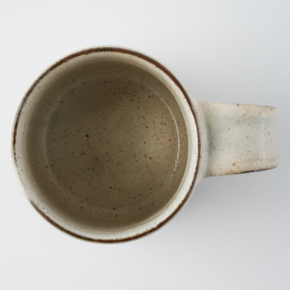 作家 マノメタカヒロ 鳥文象嵌マグカップ 白 作家 マノメタカヒロ 陶磁器作家もの