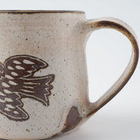 作家 マノメタカヒロ 鳥文象嵌マグカップ ピンク 作家 マノメタカヒロ 陶磁器作家もの