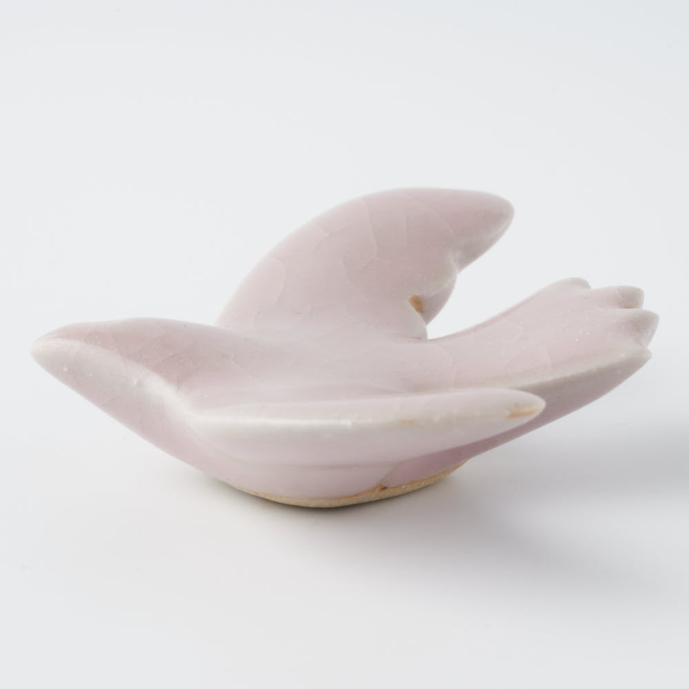 作家 マノメタカヒロ 鳥箸置き ピンク 作家 マノメタカヒロ 陶磁器作家もの