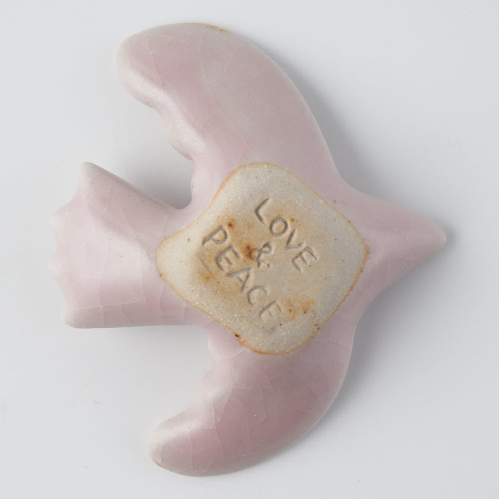 作家 マノメタカヒロ 鳥箸置き ピンク 作家 マノメタカヒロ 陶磁器作家もの