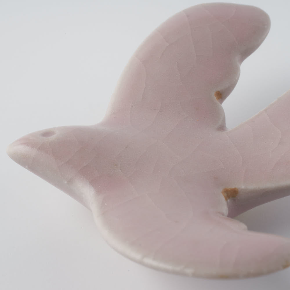 作家 マノメタカヒロ 鳥箸置き ピンク 作家 マノメタカヒロ 陶磁器作家もの