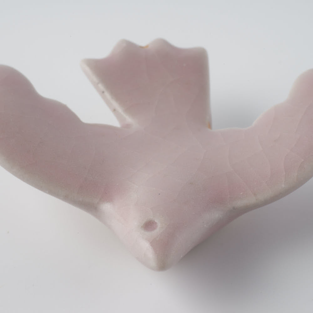 作家 マノメタカヒロ 鳥箸置き ピンク 作家 マノメタカヒロ 陶磁器作家もの