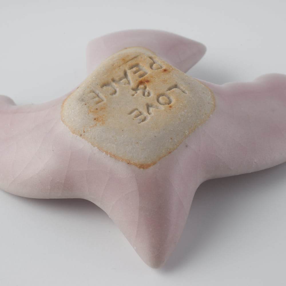 作家 マノメタカヒロ 鳥箸置き ピンク 作家 マノメタカヒロ 陶磁器作家もの