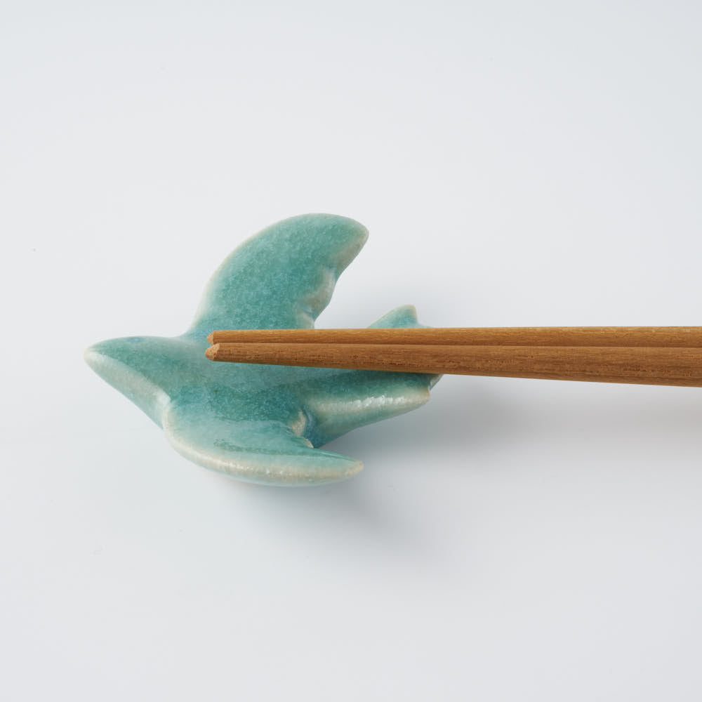 作家 マノメタカヒロ 鳥箸置き 青 作家 マノメタカヒロ 陶磁器作家もの