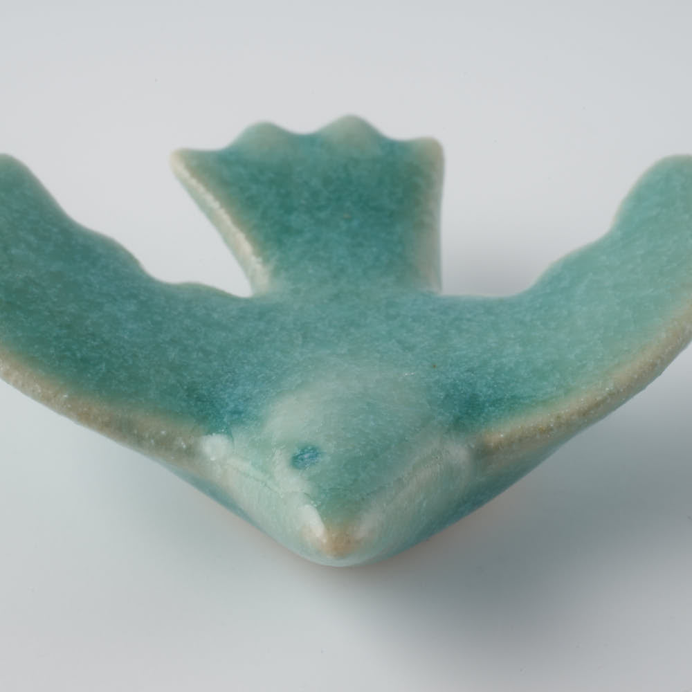 作家 マノメタカヒロ 鳥箸置き 青 作家 マノメタカヒロ 陶磁器作家もの