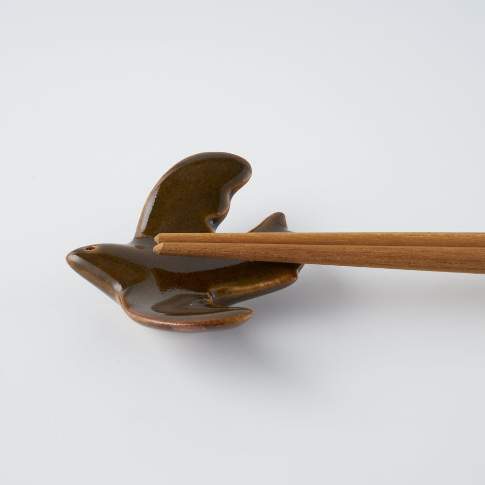 作家 マノメタカヒロ 鳥箸置き 茶 作家 マノメタカヒロ 陶磁器作家もの