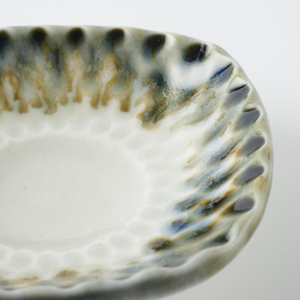 作家 水谷和音 網豆皿(アイアンブルー) 作家 水谷和音 陶磁器作家もの