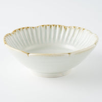 作家 水谷和音 しのぎ輪花 4寸鉢(灰釉) 作家 水谷和音 陶磁器作家もの