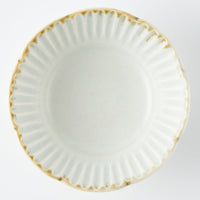 作家 水谷和音 しのぎ輪花 4寸鉢(灰釉) 作家 水谷和音 陶磁器作家もの