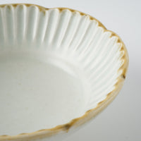 作家 水谷和音 しのぎ輪花 4寸鉢(灰釉) 作家 水谷和音 陶磁器作家もの