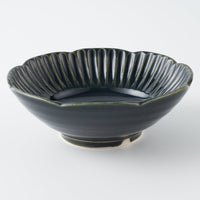 作家 水谷和音 しのぎ輪花 4寸鉢(瑠璃釉) 作家 水谷和音 陶磁器作家もの