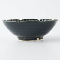 作家 水谷和音 しのぎ輪花 4寸鉢(瑠璃釉) 作家 水谷和音 陶磁器作家もの