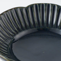 作家 水谷和音 しのぎ輪花 4寸鉢(瑠璃釉) 作家 水谷和音 陶磁器作家もの