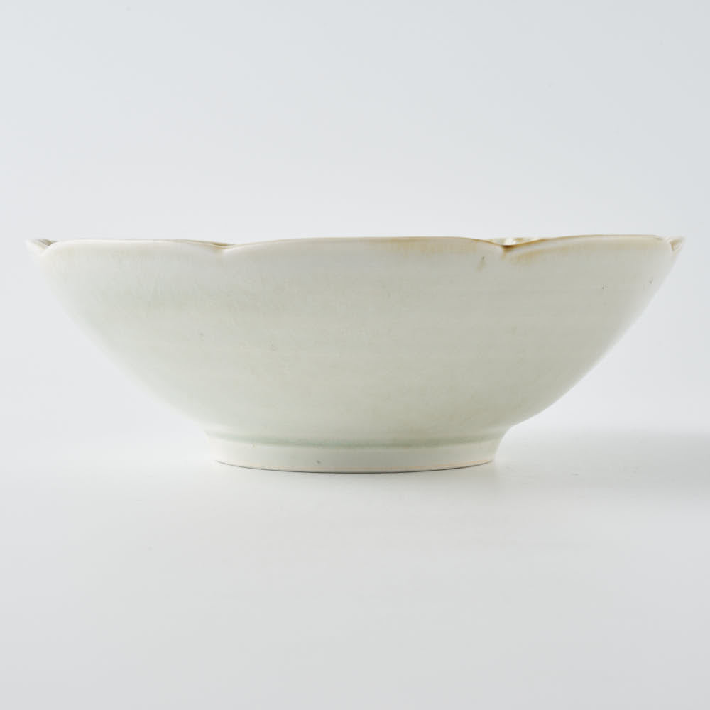 作家 水谷和音 しのぎ輪花 5寸鉢(灰釉) 作家 水谷和音 陶磁器作家もの