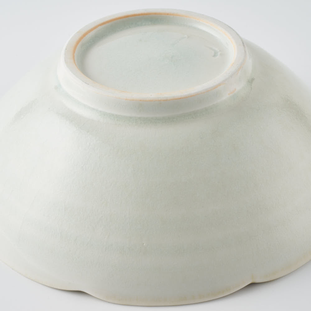 作家 水谷和音 しのぎ輪花 5寸鉢(灰釉) 作家 水谷和音 陶磁器作家もの