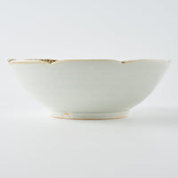 作家 水谷和音 しのぎ輪花 6寸鉢(灰釉) 作家 水谷和音 陶磁器作家もの