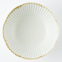 作家 水谷和音 しのぎ輪花 6寸鉢(灰釉) 作家 水谷和音 陶磁器作家もの