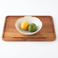 作家 水谷和音 しのぎ輪花 6寸鉢(灰釉) 作家 水谷和音 陶磁器作家もの