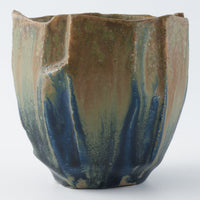 作家 山本一仁 紺碧釉 面取フリーカップ 作家 山本一仁 陶磁器作家もの