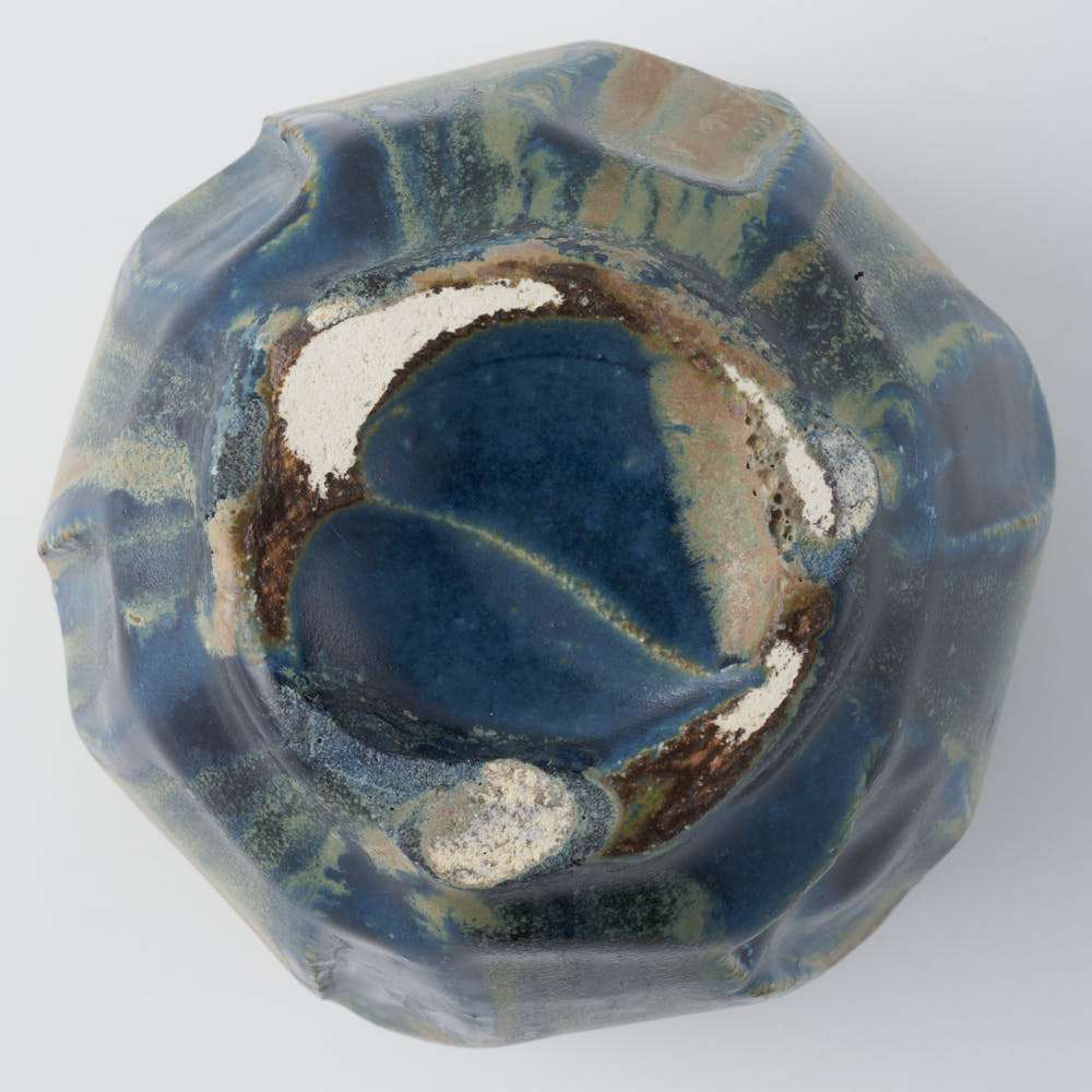 作家 山本一仁 紺碧釉 面取フリーカップ 作家 山本一仁 陶磁器作家もの