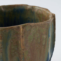 作家 山本一仁 紺碧釉 面取フリーカップ 作家 山本一仁 陶磁器作家もの