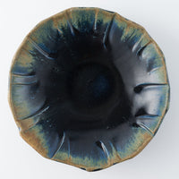 作家 山本一仁 紺碧釉 面取8寸鉢 作家 山本一仁 陶磁器作家もの