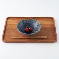 作家 山本一仁 紺碧釉 面取5寸鉢 作家 山本一仁 陶磁器作家もの