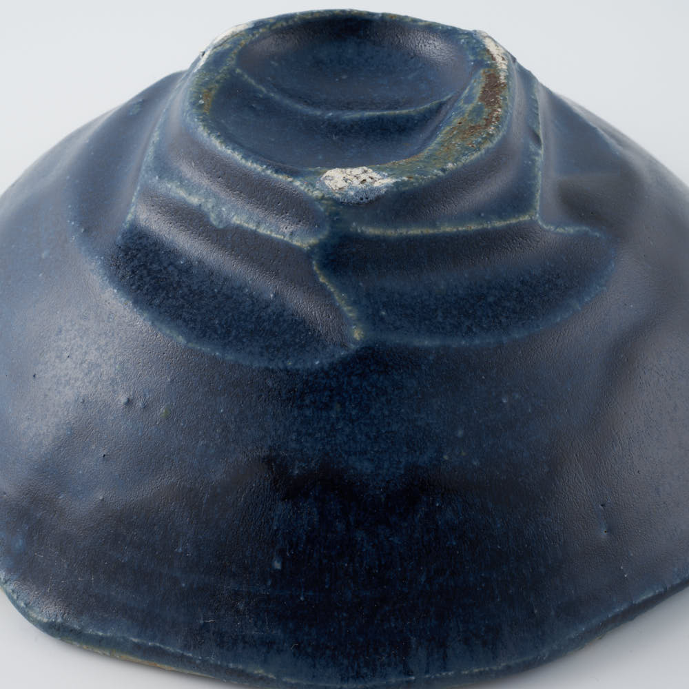 作家 山本一仁 紺碧釉 面取5寸鉢 作家 山本一仁 陶磁器作家もの