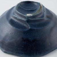 作家 山本一仁 紺碧釉 面取5寸鉢 作家 山本一仁 陶磁器作家もの