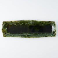 作家 山本一仁 織部釉 長皿 作家 山本一仁 陶磁器作家もの