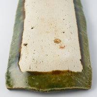 作家 山本一仁 織部釉 長皿 作家 山本一仁 陶磁器作家もの