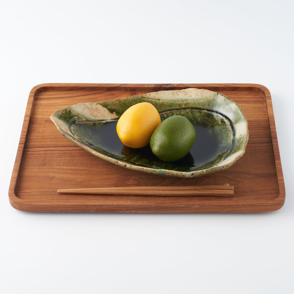 作家 山本一仁 織部釉 ストライプ玉子鉢 作家 山本一仁 陶磁器作家もの