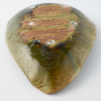 作家 山本一仁 織部釉 ストライプ玉子鉢 作家 山本一仁 陶磁器作家もの