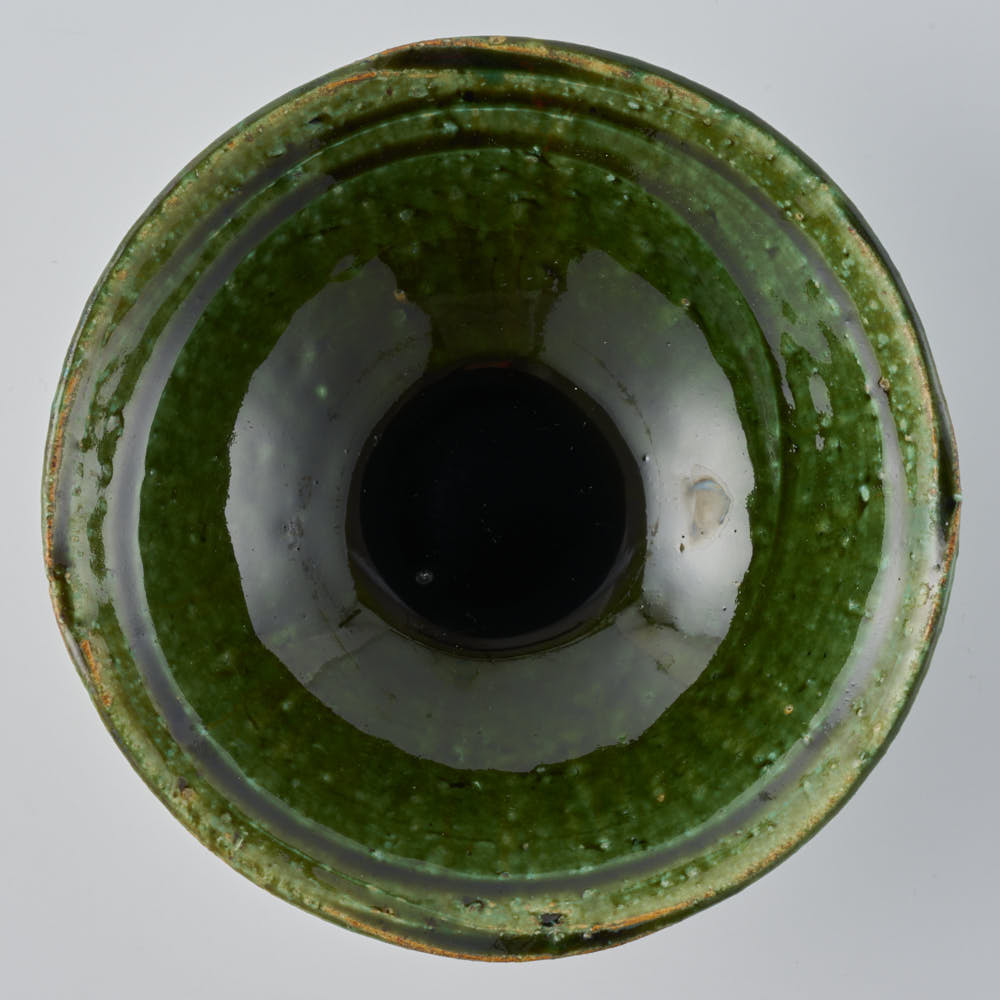 作家 山本一仁 織部釉 5.5寸鉢 作家 山本一仁 陶磁器作家もの