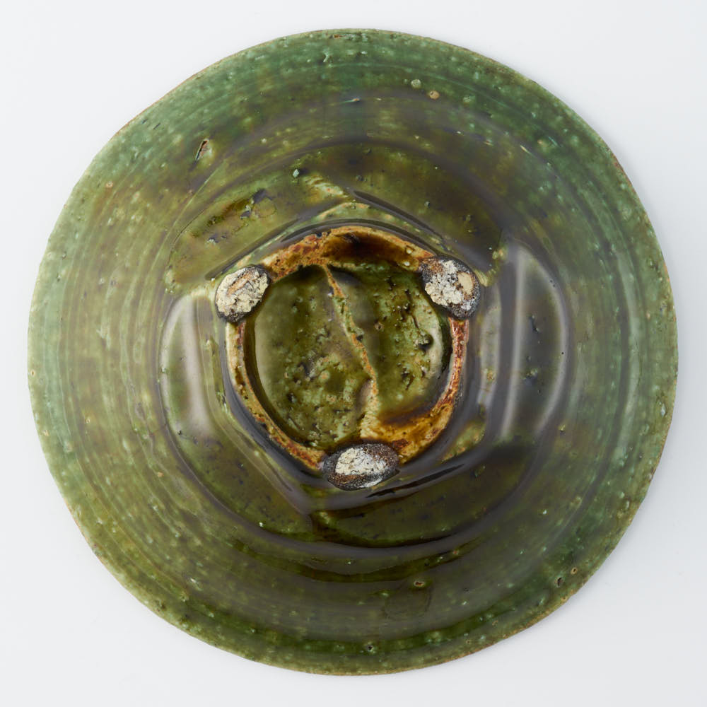 作家 山本一仁 織部釉 5.5寸鉢 作家 山本一仁 陶磁器作家もの