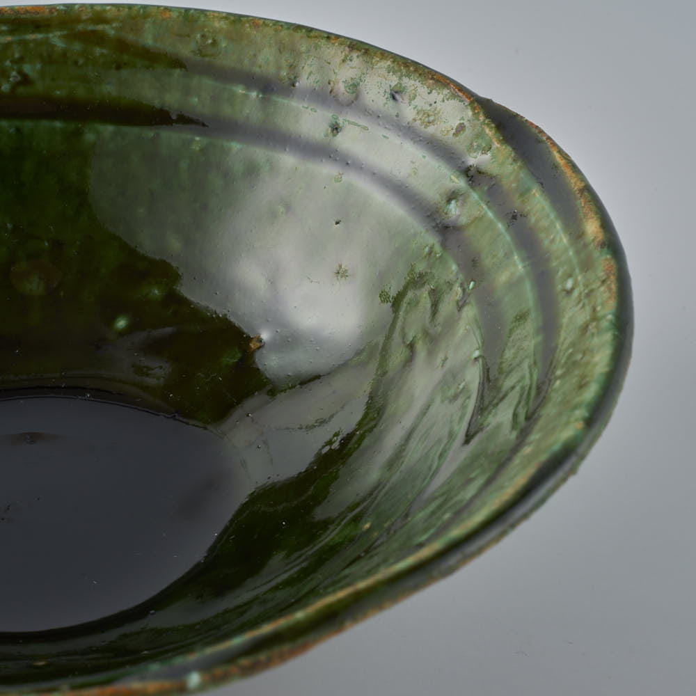 作家 山本一仁 織部釉 5.5寸鉢 作家 山本一仁 陶磁器作家もの