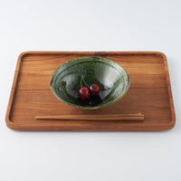 作家 山本一仁 織部釉 5.5寸鉢 作家 山本一仁 陶磁器作家もの