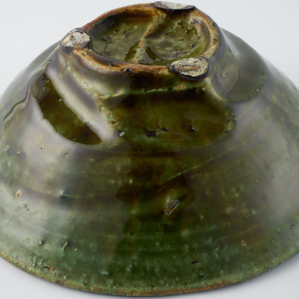 作家 山本一仁 織部釉 5.5寸鉢 作家 山本一仁 陶磁器作家もの