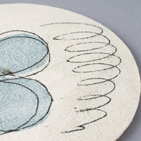 hapun pottery フラットプレート フラワー 小 青 hapun pottery 陶磁器作家もの