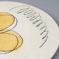 hapun pottery フラットプレート フラワー 小 黄 hapun pottery 陶磁器作家もの