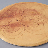 hapun pottery フラットプレート フラワー 大 青 hapun pottery 陶磁器作家もの