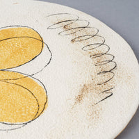 hapun pottery フラットプレート フラワー 大 黄 hapun pottery 陶磁器作家もの