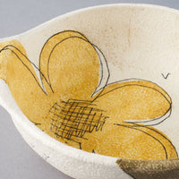hapun pottery ボウル フラワー 黄 hapun pottery 陶磁器作家もの