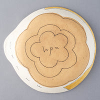 hapun pottery パスタ・カレー皿 フラワー 青 hapun pottery 陶磁器作家もの