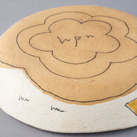 hapun pottery パスタ・カレー皿 フラワー 青 hapun pottery 陶磁器作家もの