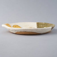 hapun pottery パスタ・カレー皿 フラワー 黄 hapun pottery 陶磁器作家もの