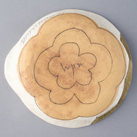 hapun pottery パスタ・カレー皿 フラワー 黄 hapun pottery 陶磁器作家もの